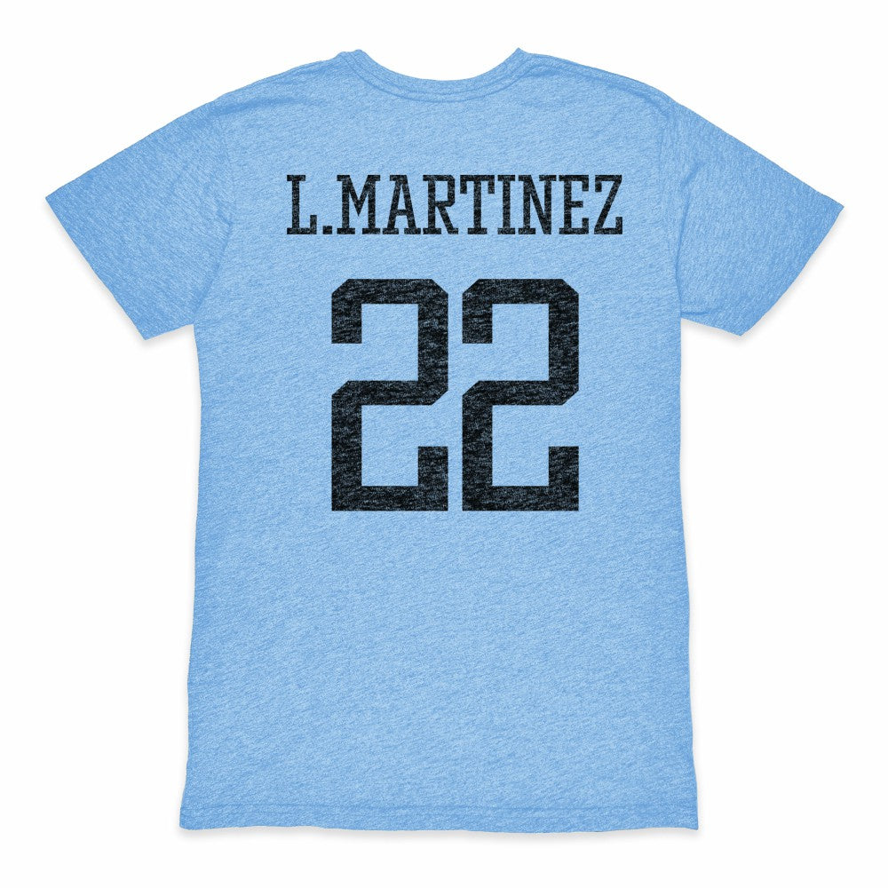 Lautaro Martinez Argentina National Team 1863FC Retro Player Tri-Blend T-Shirt - Light Blue online