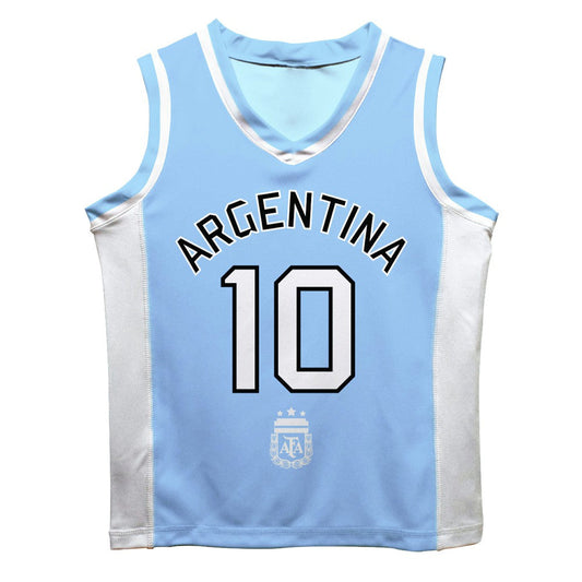 Lionel Messi Argentina National Team Vive La Fete Mesh Basketball Jersey - Light Blue cheap