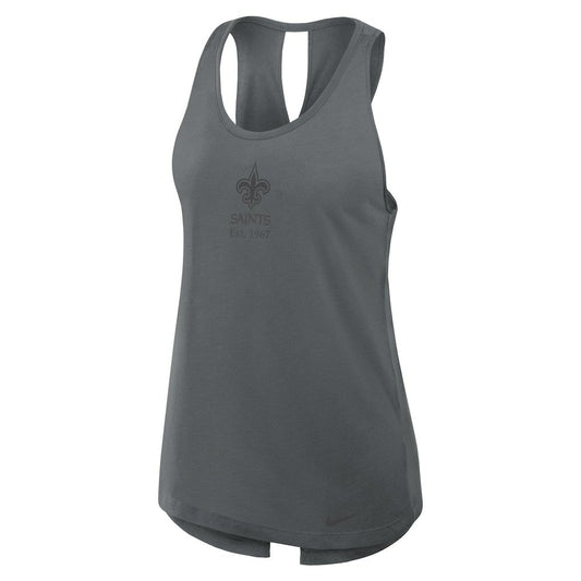 New Orleans Saints Women's Glory Open-Back Crisscross Dri-FIT Tank Top - Charcoal | Nike outlet