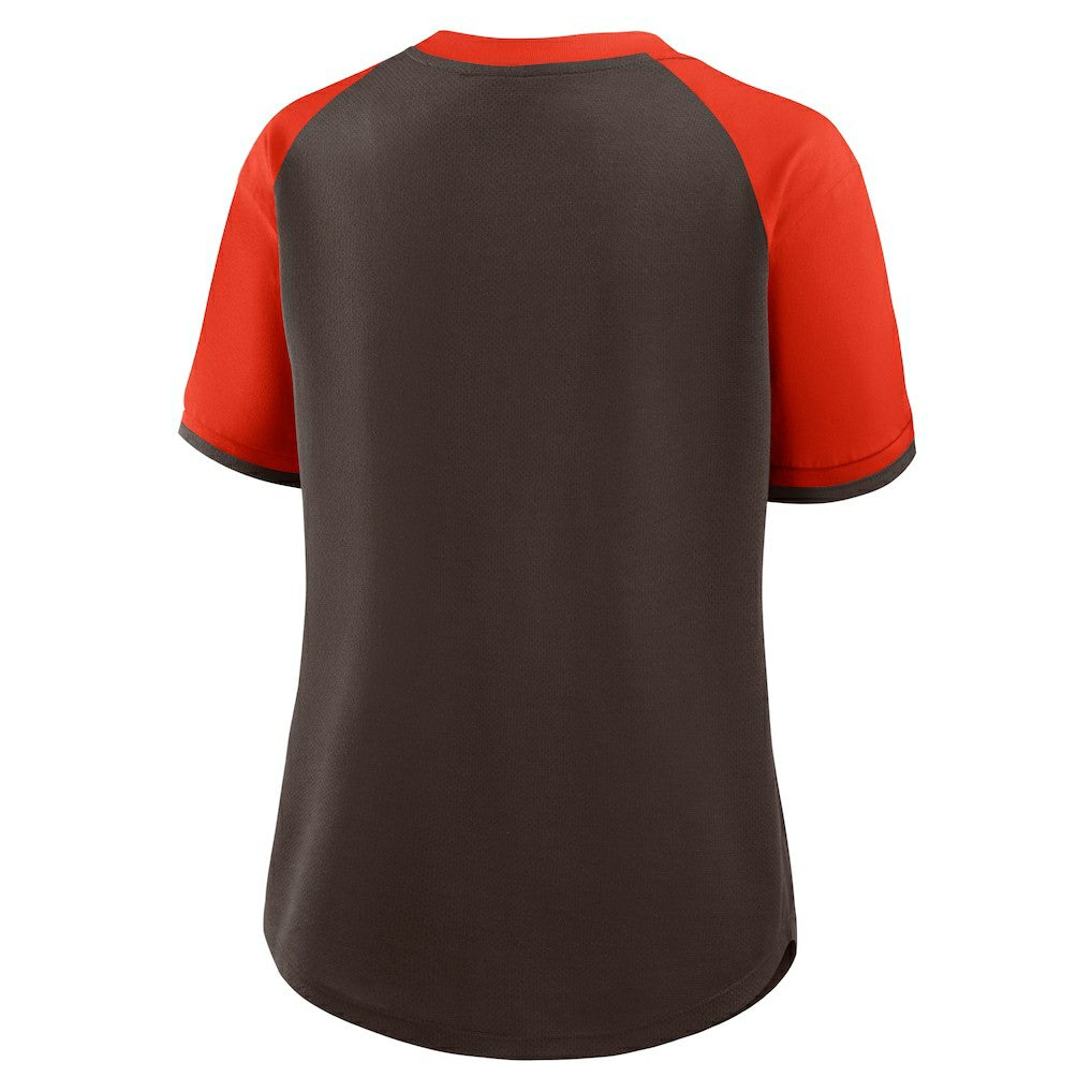 Cleveland Browns Women's Height Advantage T-Shirt - Brown/Orange on sale