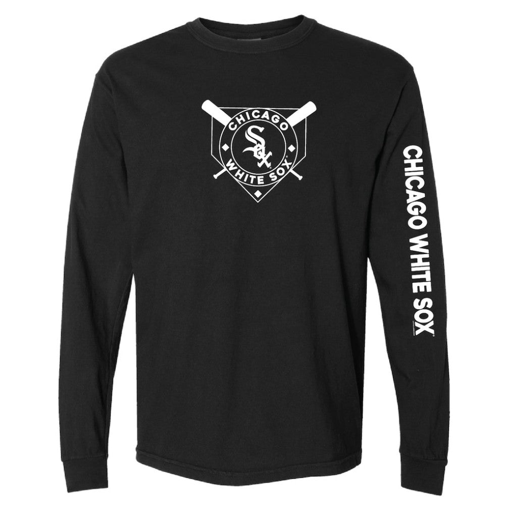 Chicago White Sox Soft as a Grape Women's Pigment Dye Long Sleeve T-Shirt - Black