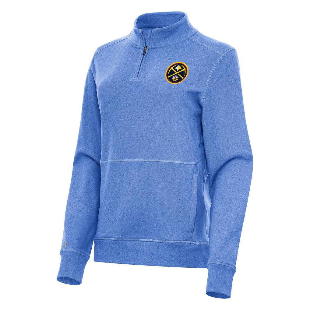 Denver Nuggets Antigua Women's Crush Quarter-Zip Fleece Sweatshirt sale - Heather Royal cheap