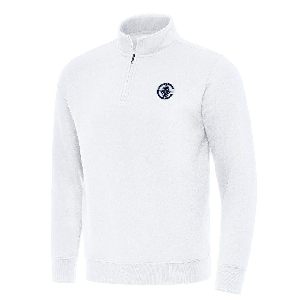 LA Clippers Antigua Victory Quarter-Zip Mock Sweatshirt - White outlet