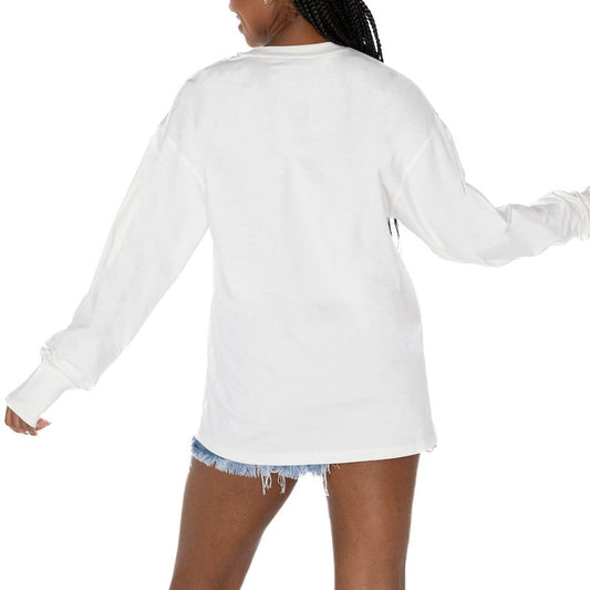 New Orleans Saints Gameday Couture Women's Time Out Oversized Long Sleeve T-Shirt - White for sale