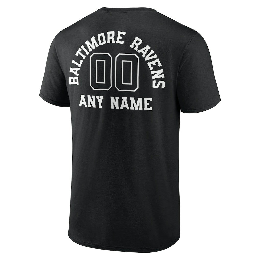 Baltimore Ravens Personalized Name & Number Monochrome T-Shirt - Black cheap