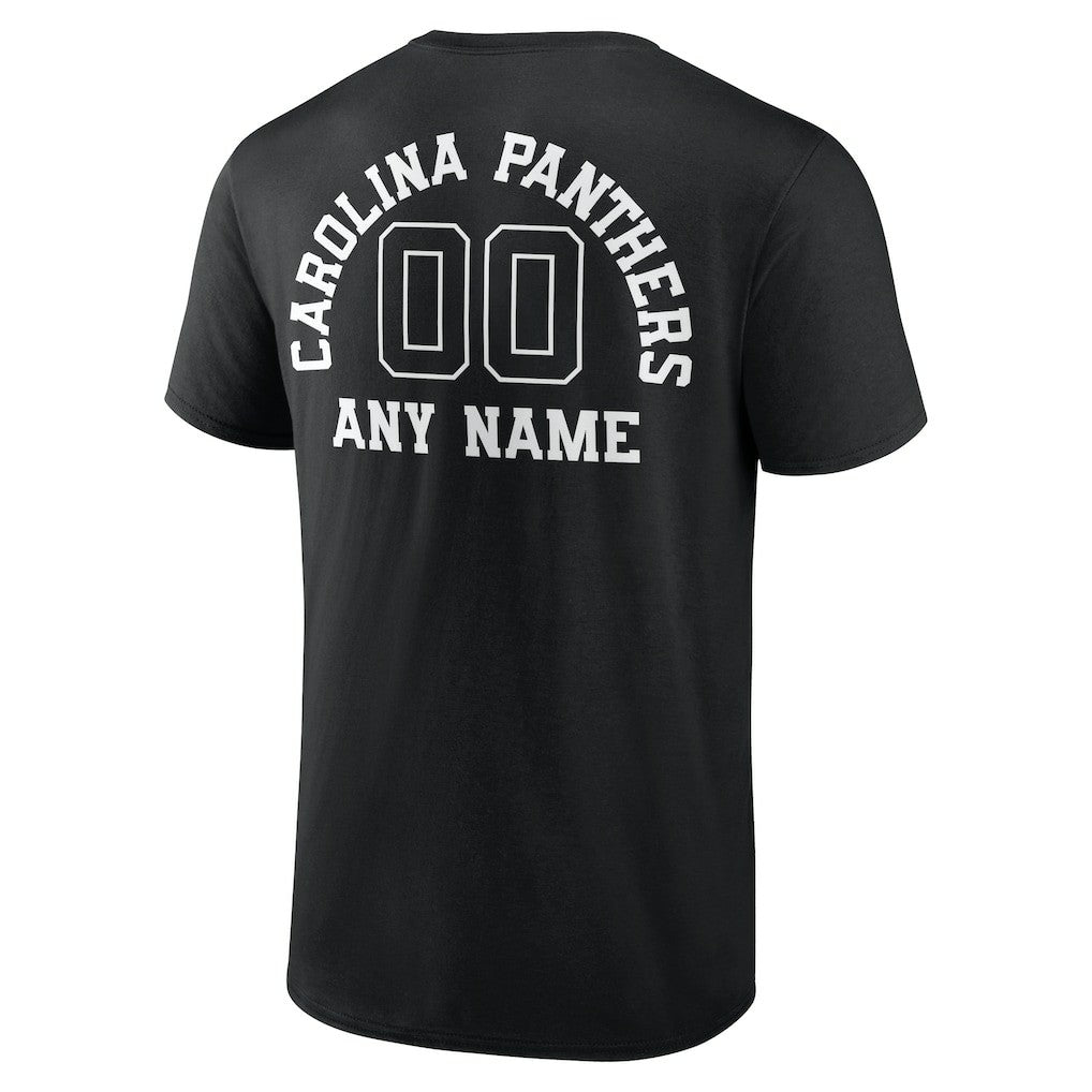 Carolina Panthers Personalized Name & Number Monochrome T-Shirt - Black cheap