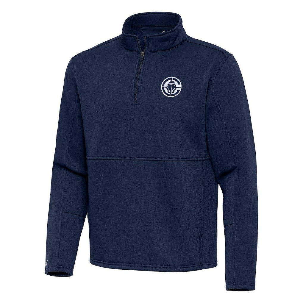 LA Clippers Antigua Twist Quarter-Zip Pullover Top - Navy on sale