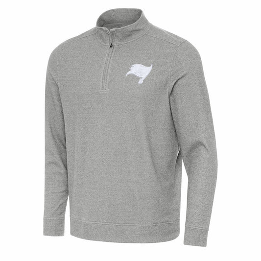 Tampa Bay Buccaneers Antigua Subtle Quarter-Zip Jacket - Heather Gray cheap