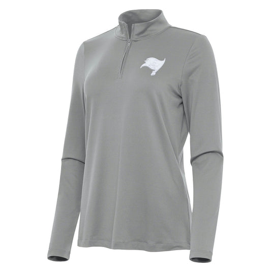 Tampa Bay Buccaneers Antigua Women's Reprocess Quarter-Zip Top - Gray discount