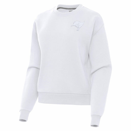 Tampa Bay Buccaneers Antigua Women's Victory Crew Pullover Sweatshirt - White outlet