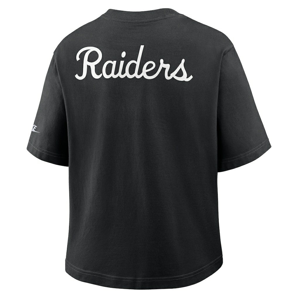 Las Vegas Raiders Women's Rewind Pocket Boxy T-Shirt - Black | Nike sale
