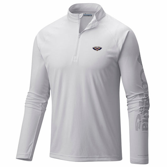 New Orleans Pelicans PFG Terminal Tackle Quarter-Zip Top - White | Columbia cheap