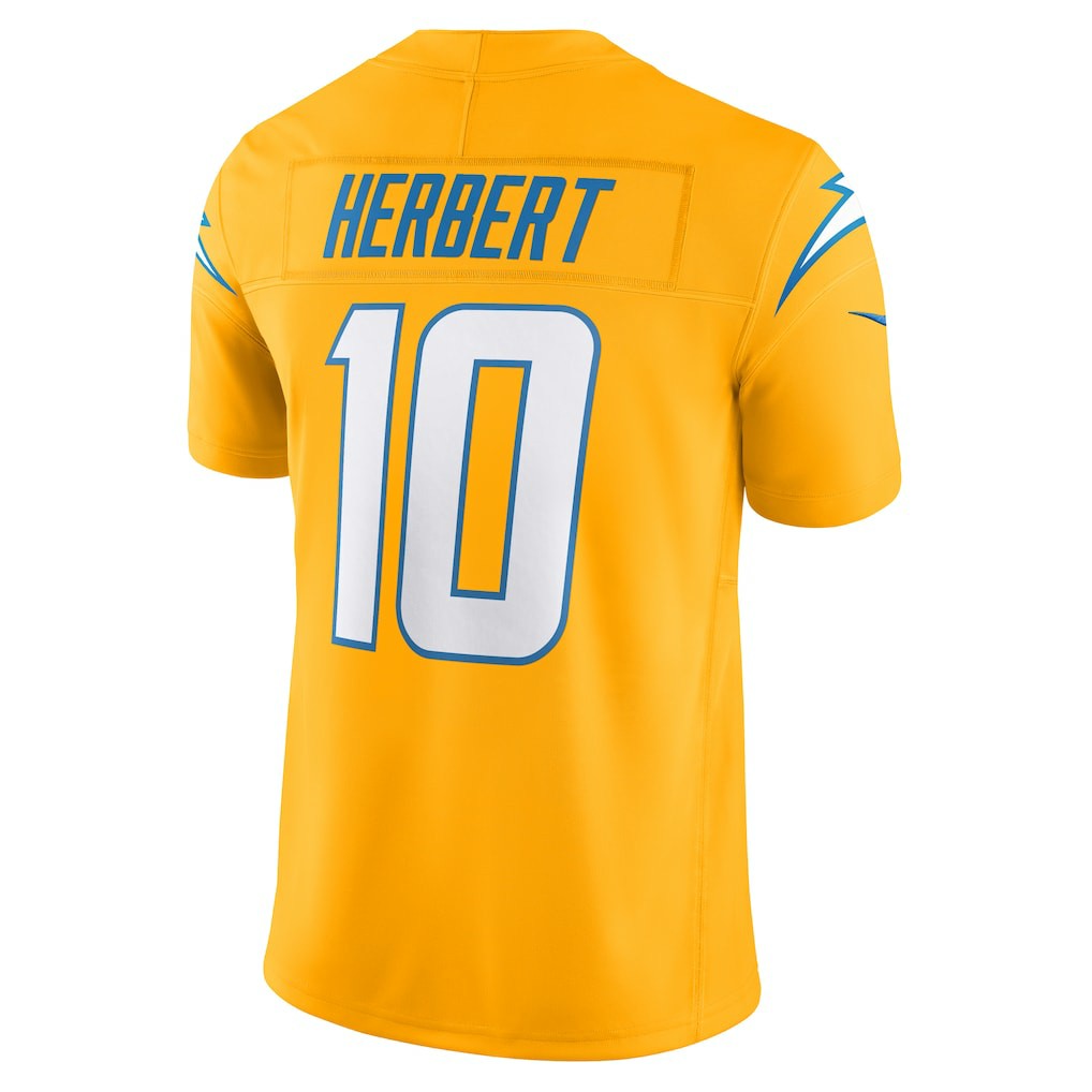 Justin Herbert Los Angeles Chargers Alternate Charger Power Vapor F.U.S.E. Limited Jersey - Gold | Nike sale