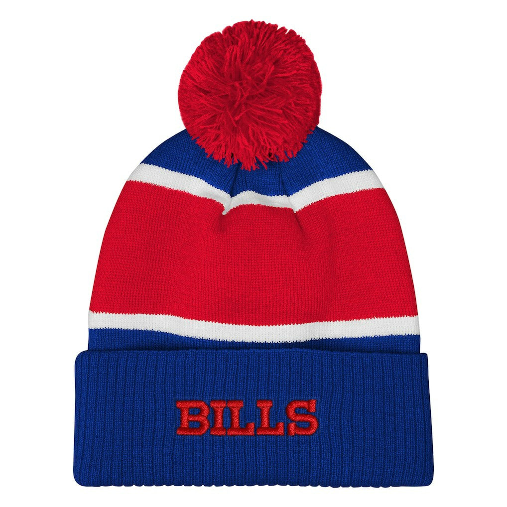 Buffalo Bills Outerstuff Girls Let's Play Cuffed Knit Hat with Pom - Royal on sale