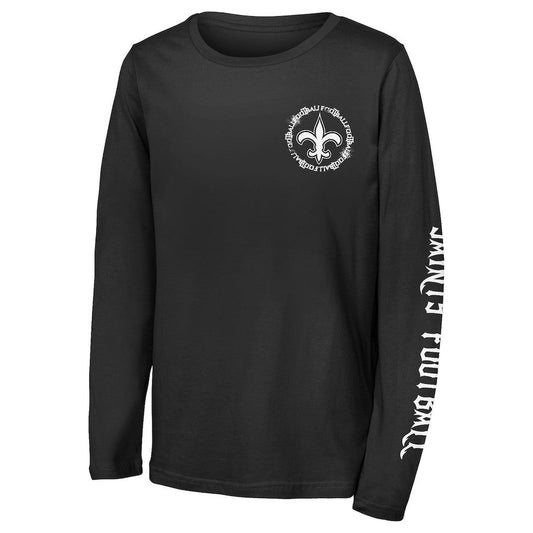 New Orleans Saints Outerstuff Youth Rumble Long Sleeve T-Shirt - Black discount