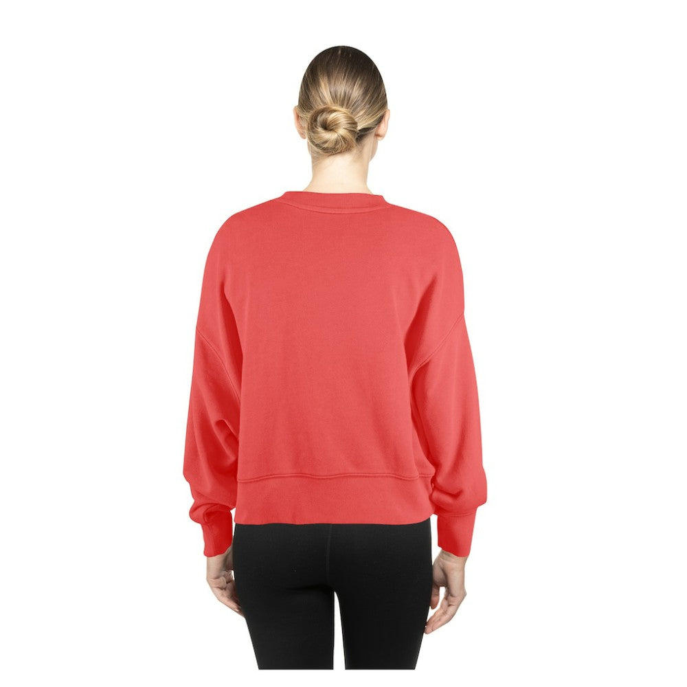 St. Louis Cardinals Women's Boxy Mineral Wash Dolmen Sleeve Cropped Sweatshirt - Red | New Era