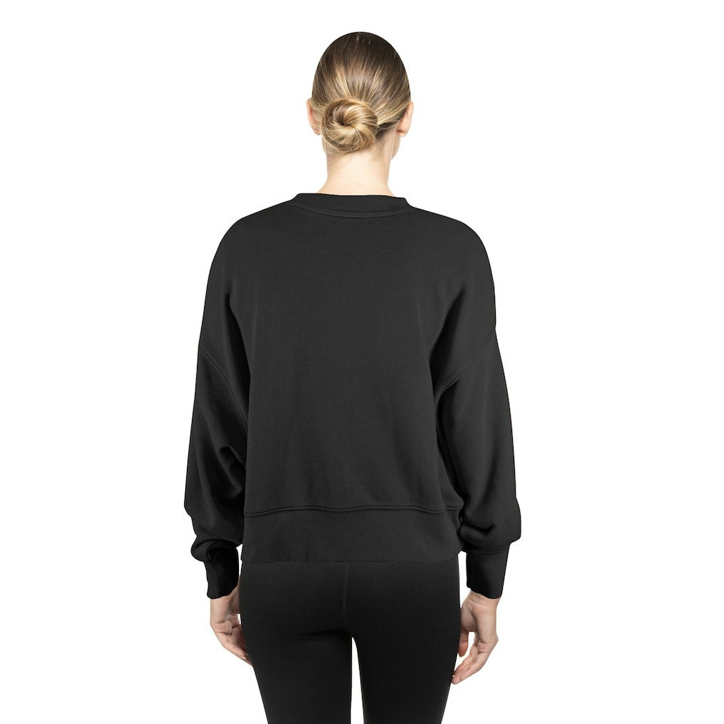 Baltimore Ravens New Era Women's Oversized Throwback Mineral Wash Crew Neck Sweatshirt - Black discount