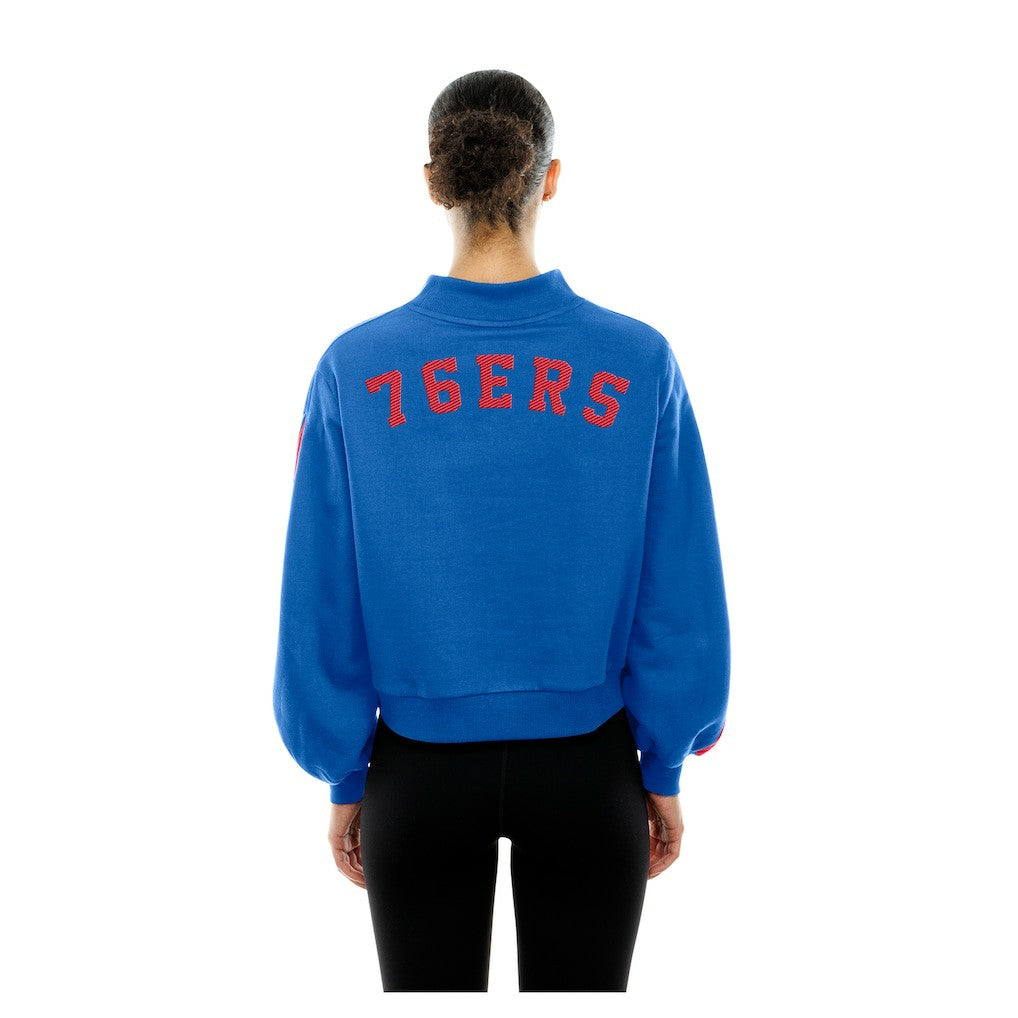 Philadelphia 76ers Women's Sport Night Balloon Sleeves Sweatshirt sale - Royal | New Era online