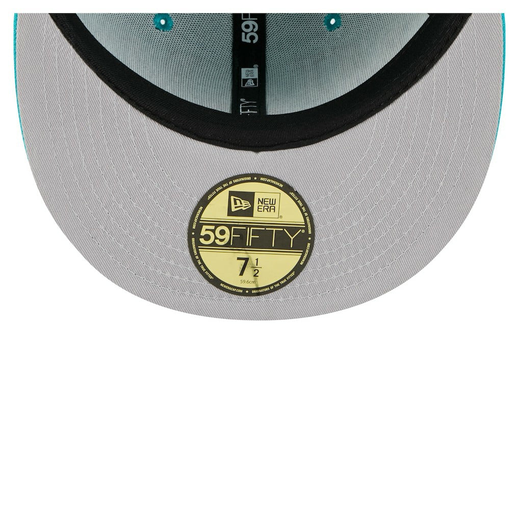 Miami Dolphins New Era Oversized 59FIFTY Fitted Hat - Aqua discount