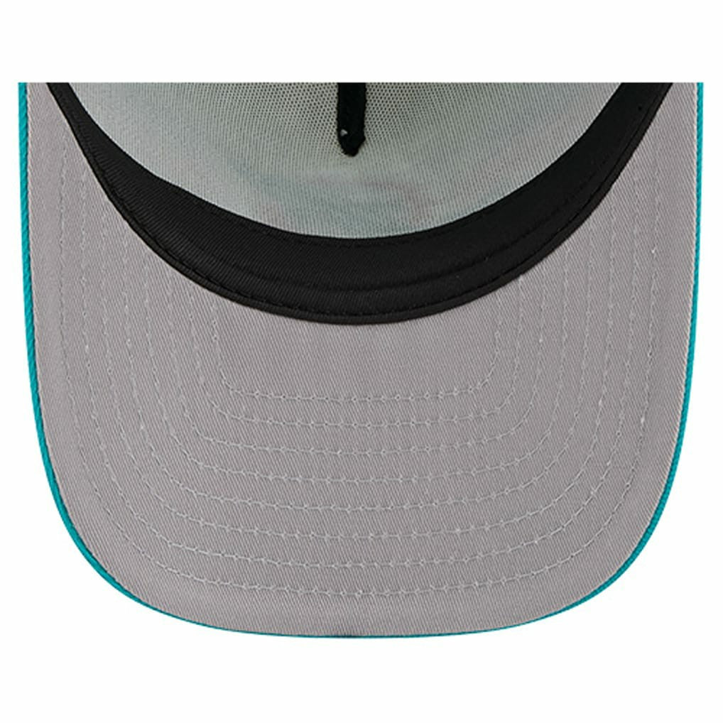 Miami Dolphins New Era Banner A-Frame 9FIFTY Trucker Snapback Hat - Cream/Aqua cheap
