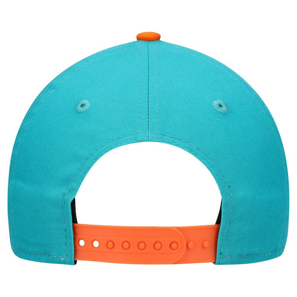 Miami Dolphins New Era Youth Arch COOLERA 9FORTY A-Frame Adjustable Hat - Aqua/Orange cheap