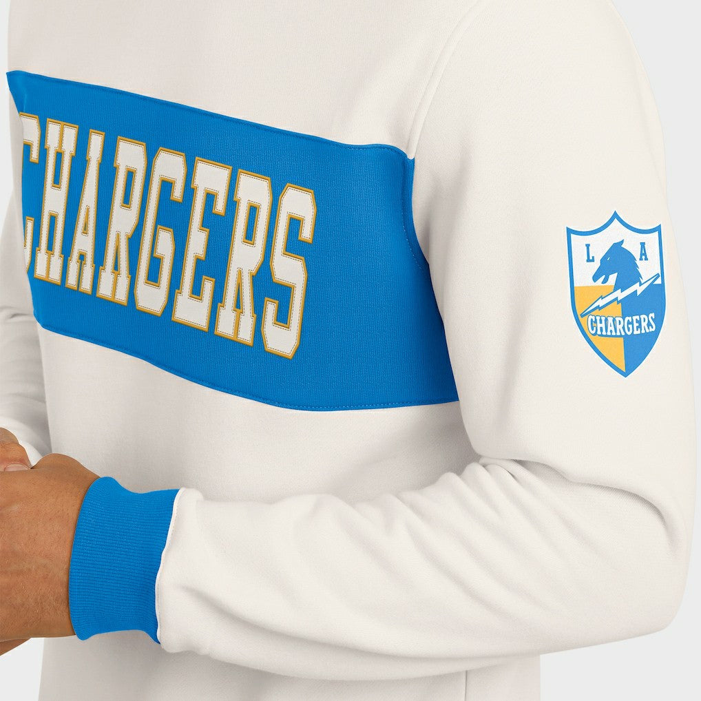 Los Angeles Chargers Darius Rucker Collection Colorblock Pullover Sweatshirt - Cream cheap
