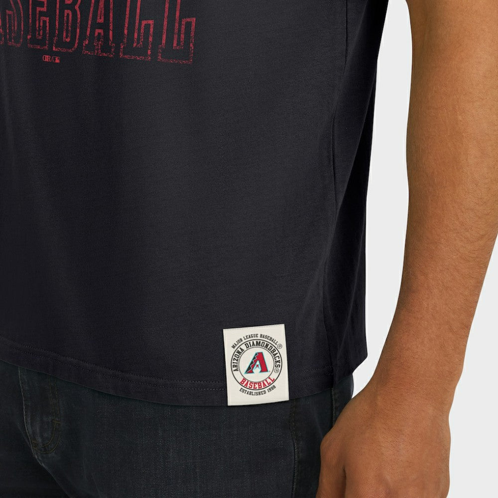 Arizona Diamondbacks Darius Rucker Collection Distressed Sleeve Stripe T-Shirt - Black