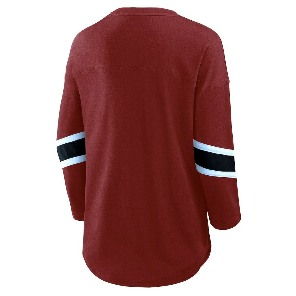 Washington Commanders Women's Plus Size Redzone 3/4-Sleeve Scoop Neck T-Shirt - Burgundy cheap