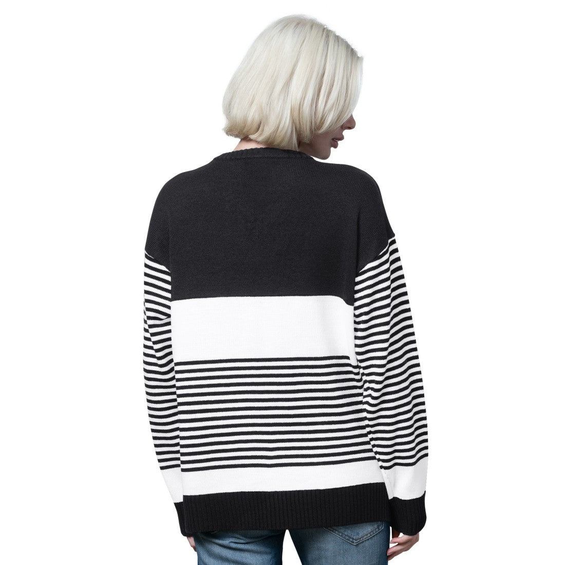 Green Bay Packers Starter Women's No Huddle Striped V-Neck Sweater - Black discount