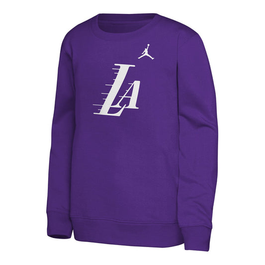 Los Angeles Lakers Jordan Brand Youth Courtside Statement Edition Sweatshirt - Purple outlet