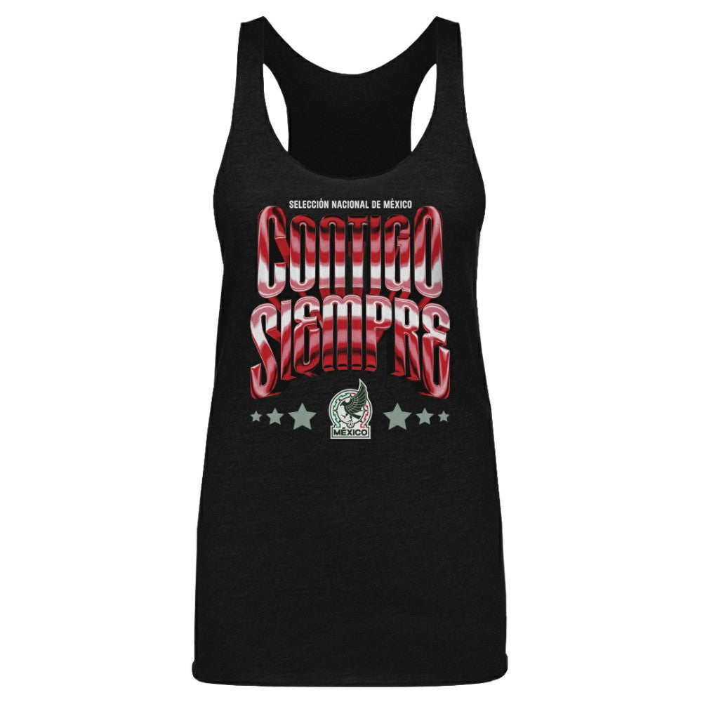 Mexico National Team 500 Level Women's Contigo Siempre Vintage Tri-Blend Tank Top - Black discount