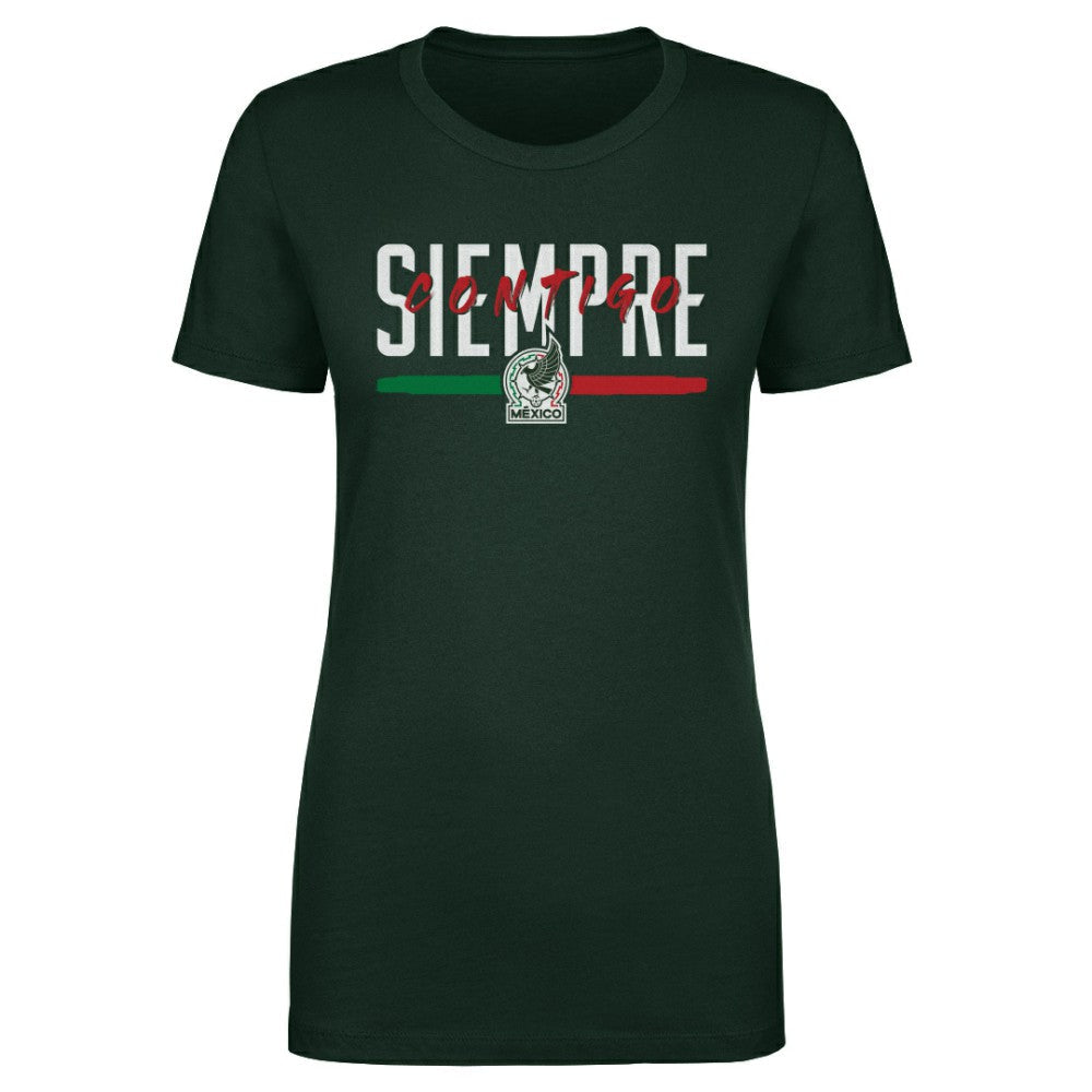 Mexico National Team 500 Level Women's Siempre Contigo T-Shirt - Dark Green for sale