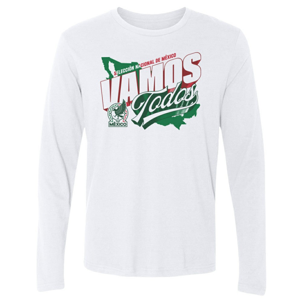 Mexico National Team 500 Level Vamos Todos Country Long Sleeve T-Shirt - White for sale