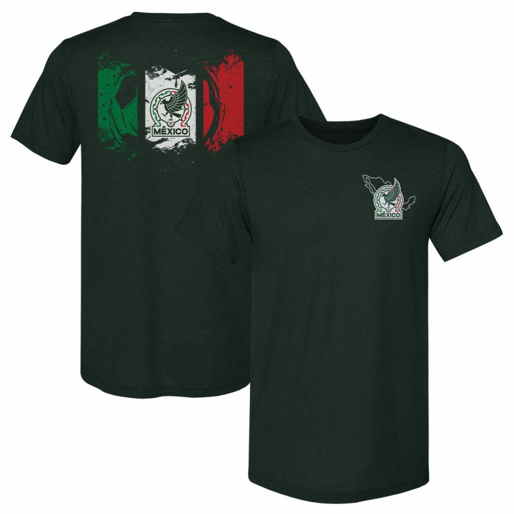 Mexico National Team 500 Level Grunge Flag Premium Tri-Blend T-Shirt - Dark Green sale