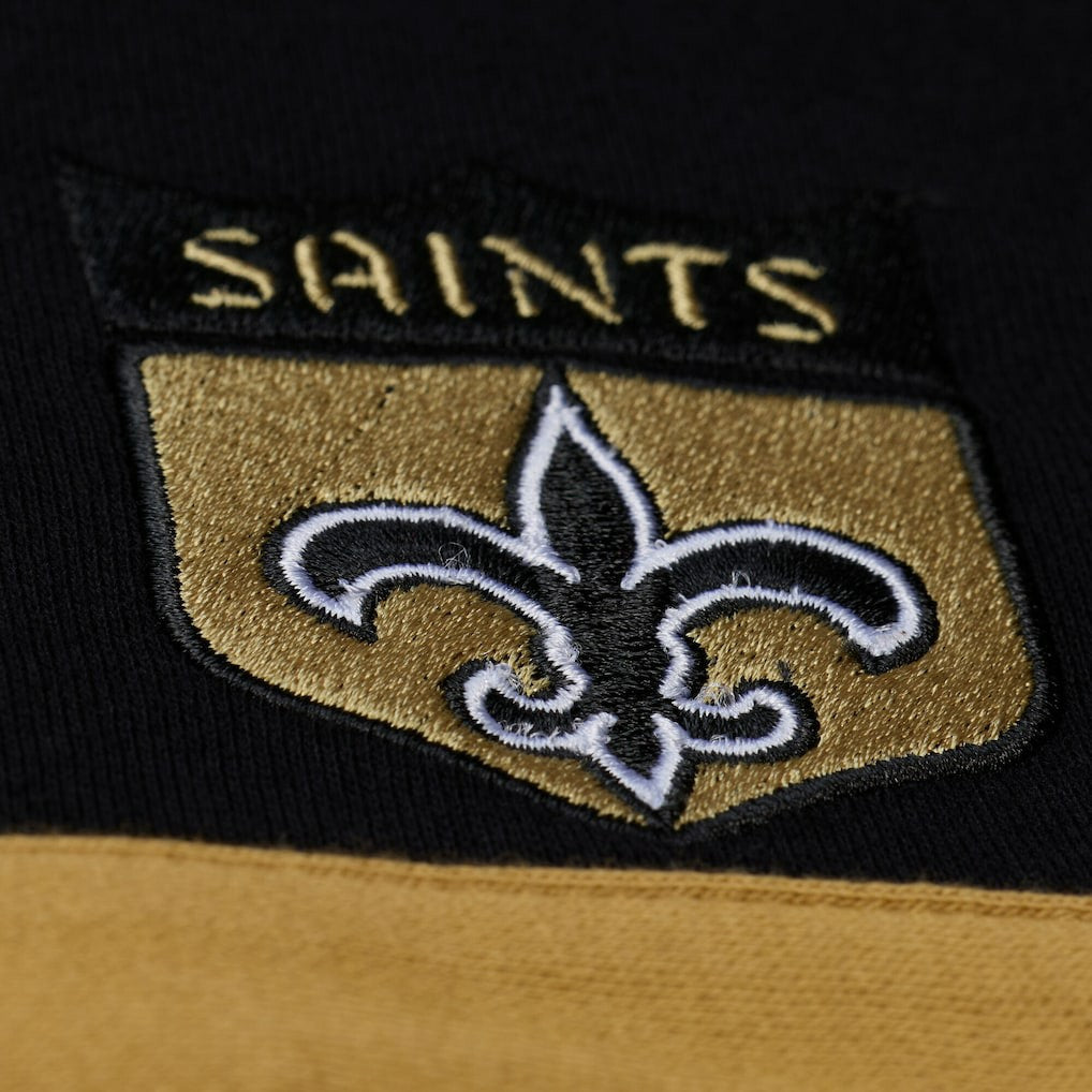 New Orleans Saints Women's Cropped Long Sleeve Rugby Polo - Black on sale