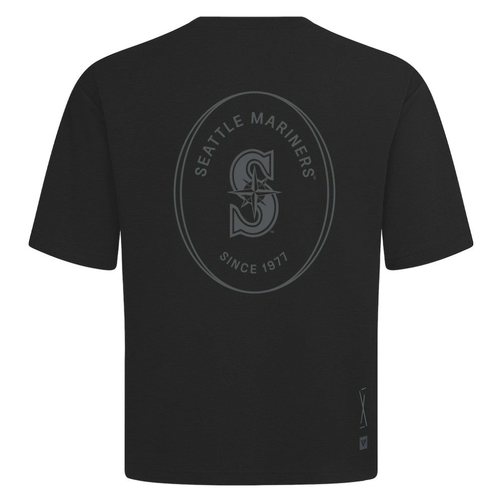 Seattle Mariners Levelwear Register Oversized Luxe Signature Knit T-Shirt - Black