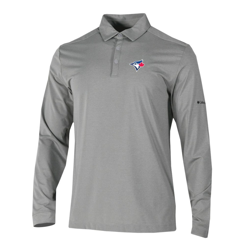 Toronto Blue Jays Omni-Wick Pin High Long Sleeve Polo - Gray | Columbia