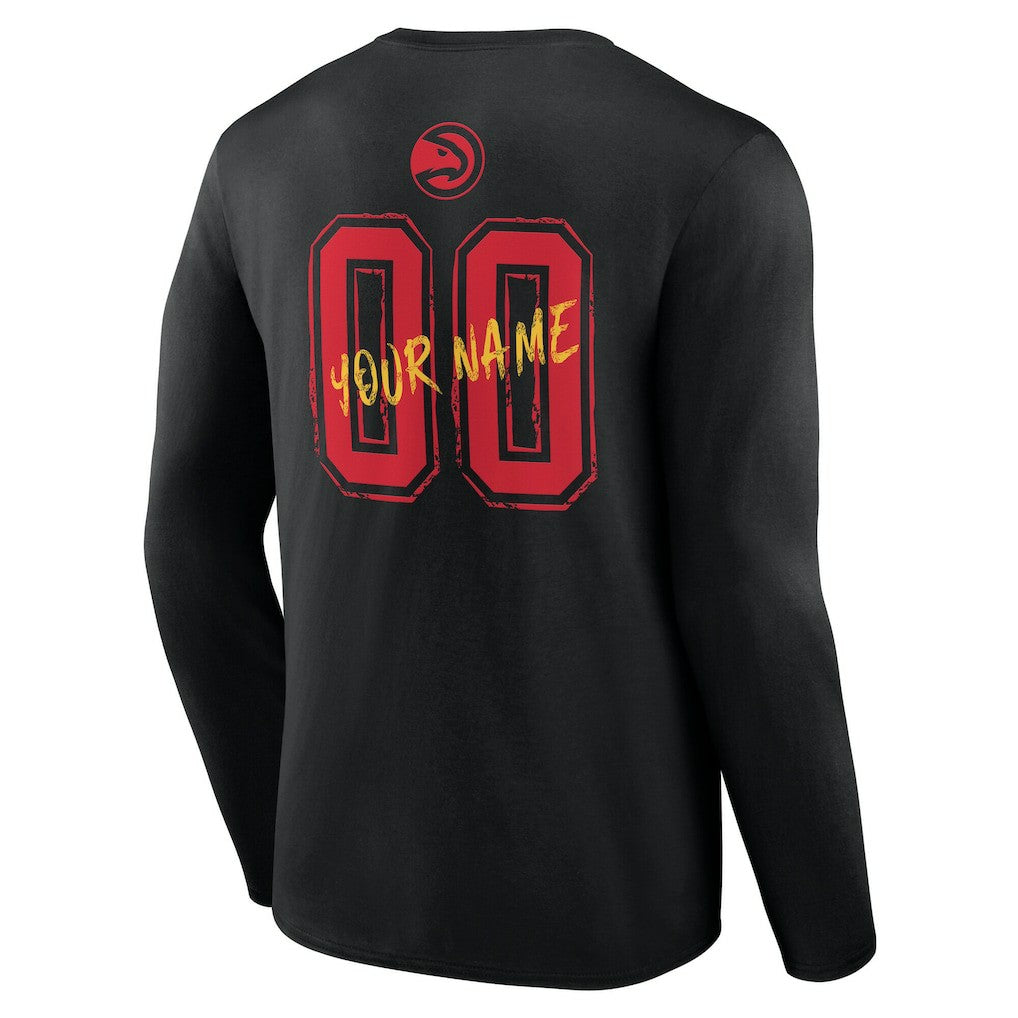 Atlanta Hawks Hustle Custom Long Sleeve T-Shirt - Black shop