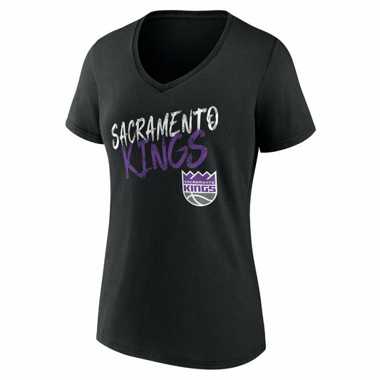 Sacramento Kings Women's Hustle Custom V-Neck T-Shirt - Black on sale