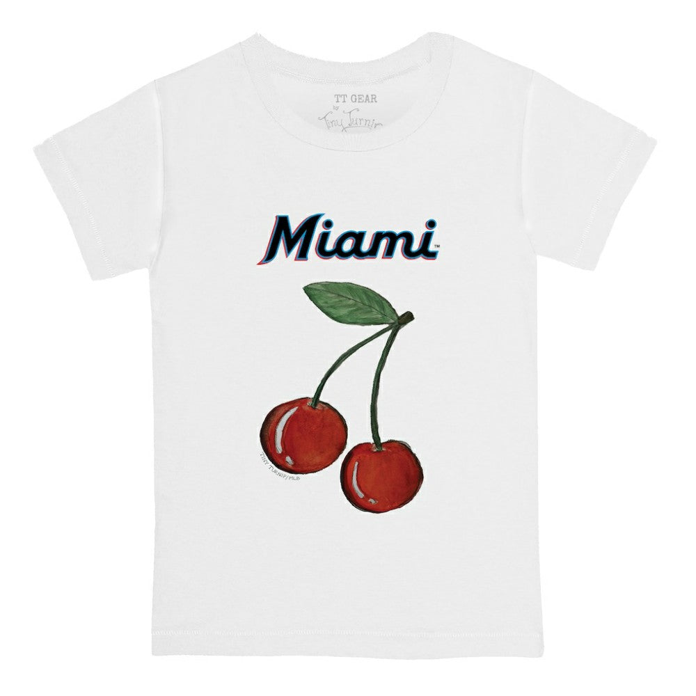 Miami Marlins Tiny Turnip Youth Cherries T-Shirt - White