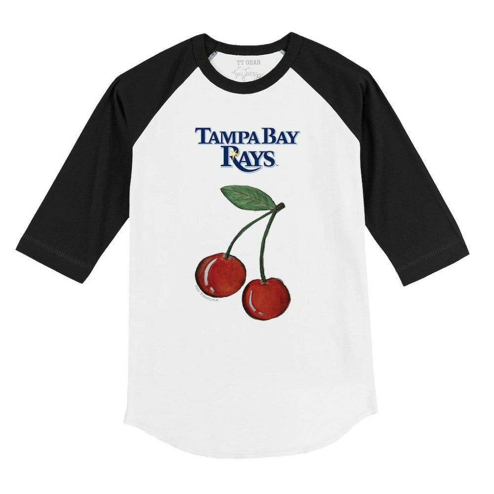 Tampa Bay Rays Tiny Turnip Youth Cherries 3/4-Sleeve Raglan Baseball T-Shirt - White