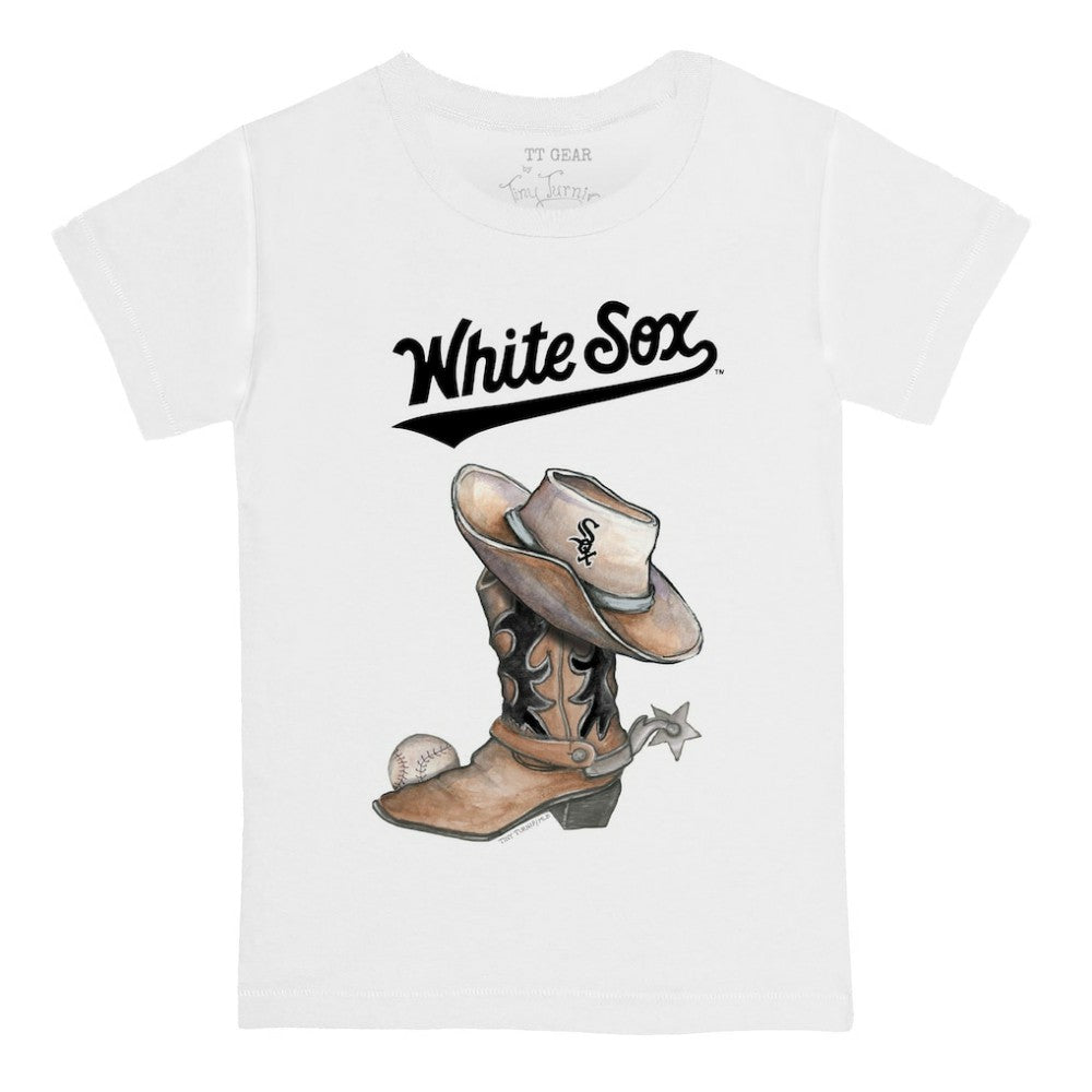 Chicago White Sox Tiny Turnip Youth Cowboy Boot T-Shirt - White