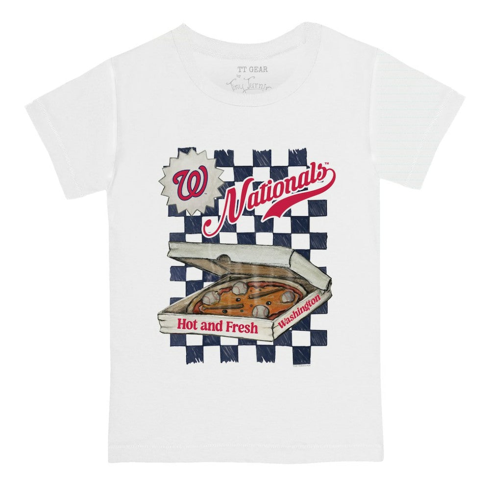 Washington Nationals Tiny Turnip Youth Pizza T-Shirt - White