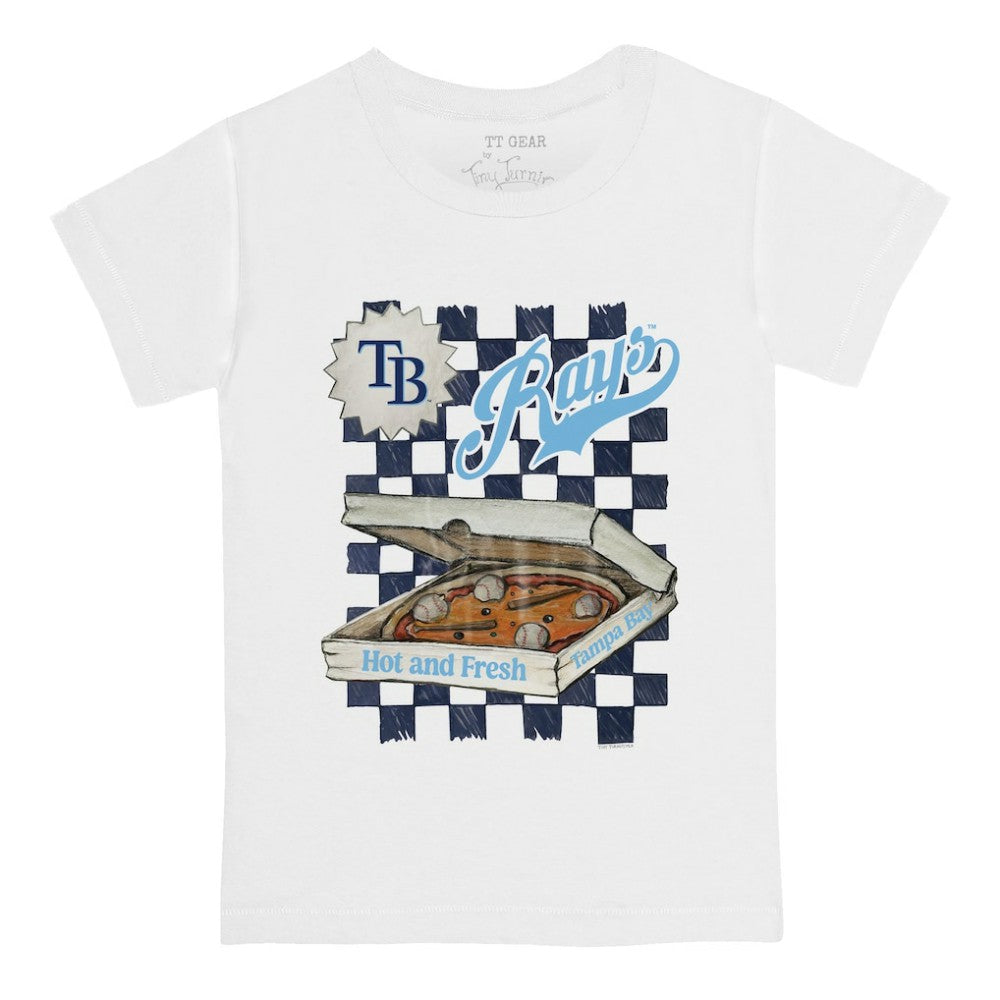 Tampa Bay Rays Tiny Turnip Youth Pizza T-Shirt - White