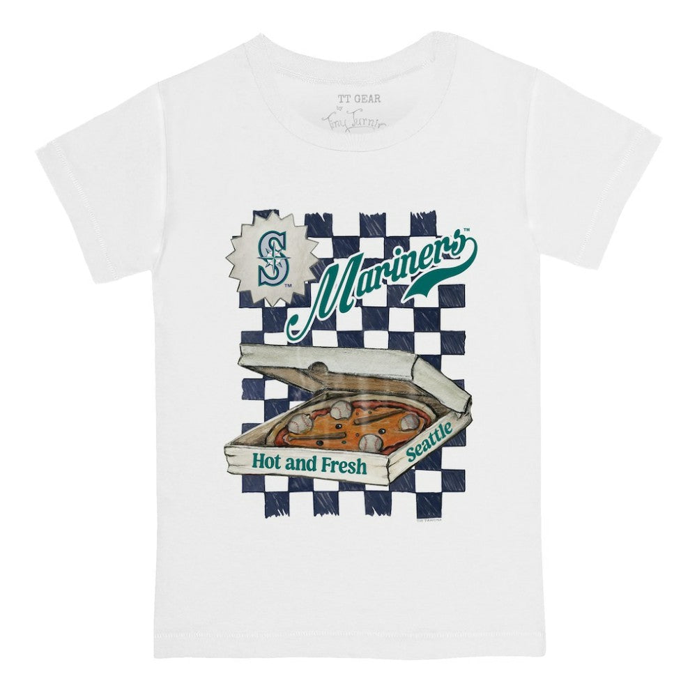 Seattle Mariners Tiny Turnip Youth Pizza T-Shirt - White
