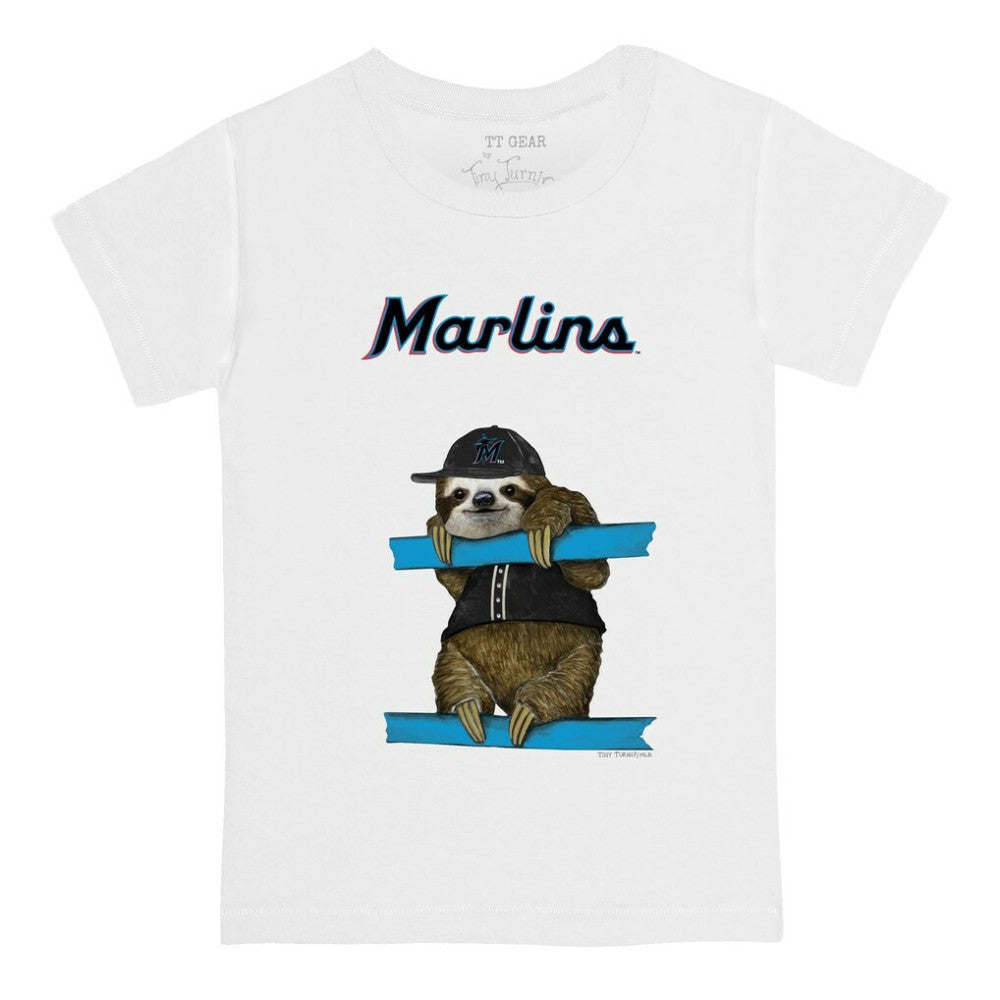 Miami Marlins Tiny Turnip Youth Sloth T-Shirt - White