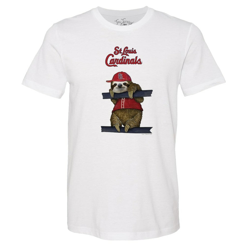 St. Louis Cardinals Tiny Turnip Unisex Sloth T-Shirt - White