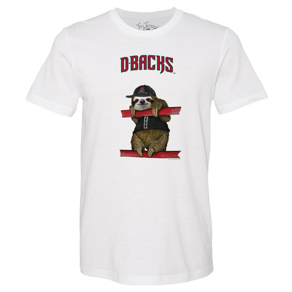 Arizona Diamondbacks Tiny Turnip Unisex Sloth T-Shirt - White