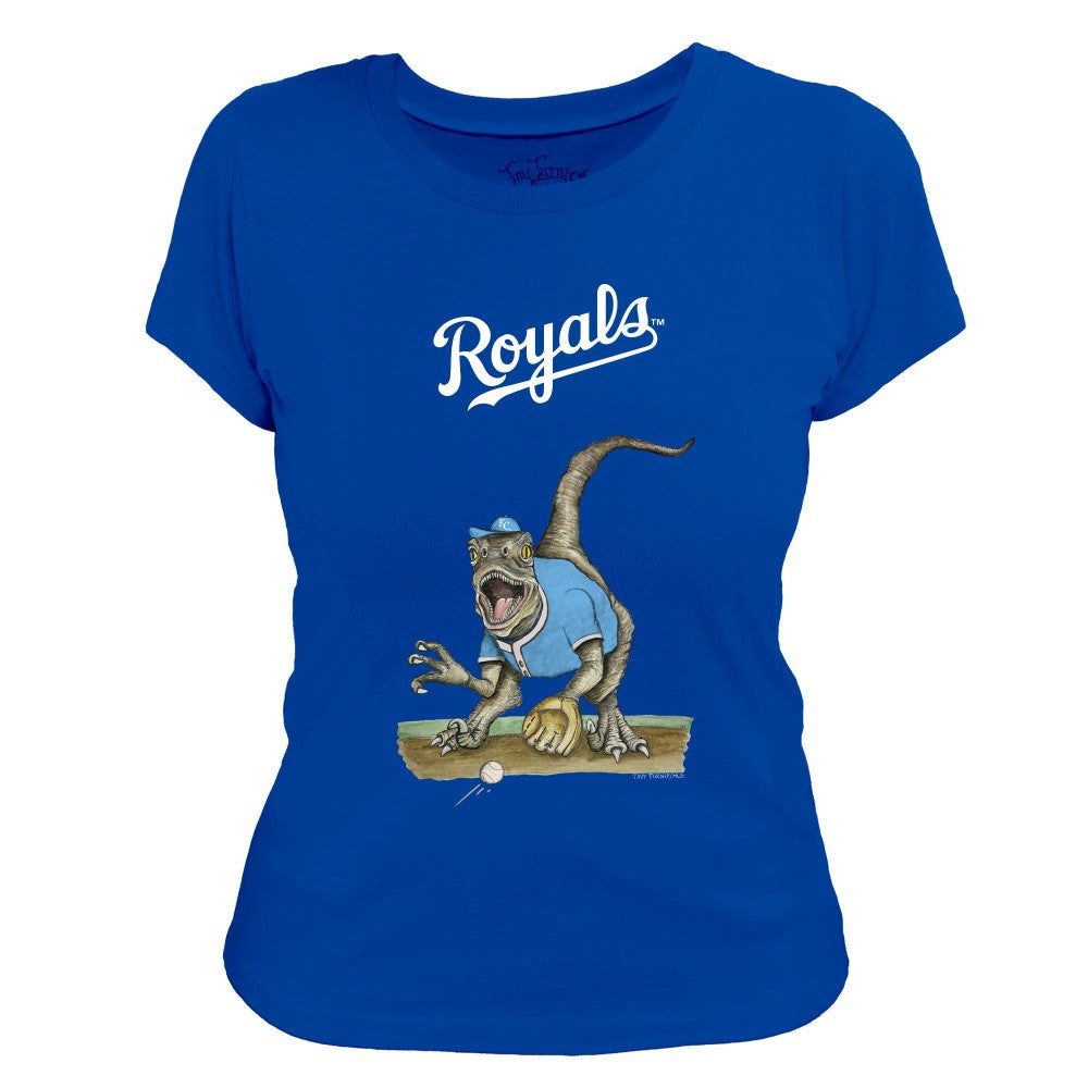 Kansas City Royals Tiny Turnip Women's Velociraptor T-Shirt - Royal