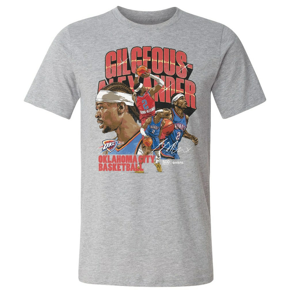 Shai Gilgeous-Alexander Oklahoma City Thunder 500 Level Collage T-Shirt - Heather Gray on sale